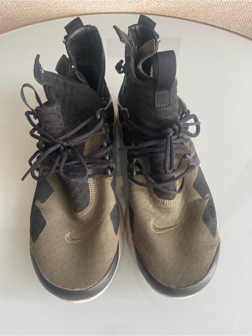 Nike Men's Olive and Black High-Top Sneakers